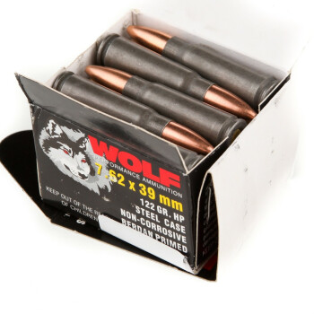 Cheap Wolf 7.62x39 Ammo For Sale | 122 gr hollow point  HP Ammunition online