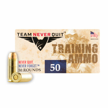 10mm Auto Ammo - Team Never Quit  180gr FMJ - 50 Rounds