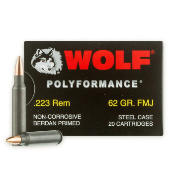 Cheap Wolf WPA Polyformance Ammo 223 Rem Ammunition 62 grain full metal jacket - 20 Rounds