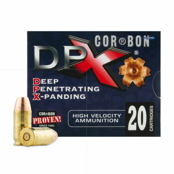 Premium 45 ACP Ammo For Sale - 160 Grain  Solid Copper Hollow Point Ammunition in Stock by Corbon DPX - 20 Rounds