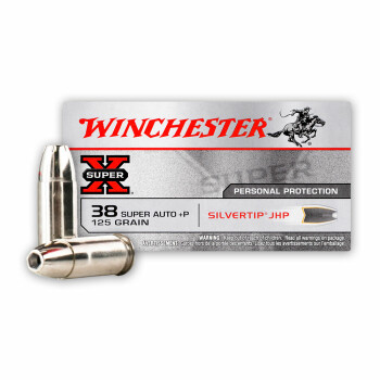 38 Super Ammo - Winchester Silvertip 125gr +P JHP - 50 Rounds