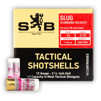 Cheap12 ga Ammo For Sale - 2-3/4" 1-1/8 ounce slug Ammunition by Sellier & Bellot - 10 Rounds