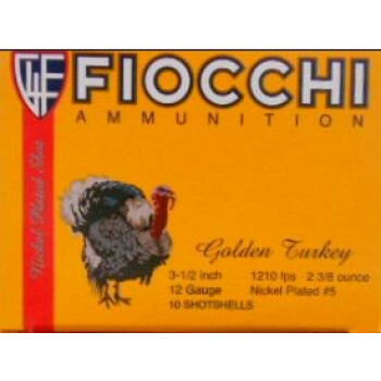 12 ga 3-1/2" Turkey Fiocchi Shells For Sale - 3-1/2" Heavy Magnum Nickel Plated Lead #5 Turkey Loads by Fiocchi