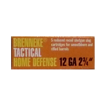 Cheap 12 Gauge Ammo - Brenneke Tactical Home Defense 2-3/4"1oz Slug - 5 Rounds