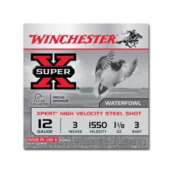 12 Gauge Ammo - Winchester Super-X Waterfowl 3" #3 Shot - 25 Rounds