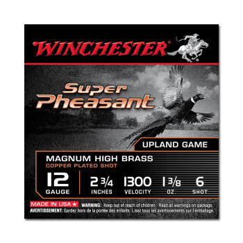 Premium 12 Gauge Ammo For Sale - 2-3/4" 1-3/8oz. #6 Shot Ammunition in Stock by Winchester Super Pheasant - 25 Rounds