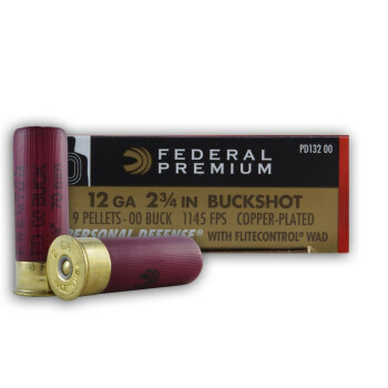 12 Gauge Ammo  - Federal with FliteControl Wad - 2 3/4", 9 Pellet Buckshot for Sale (5 Rounds)