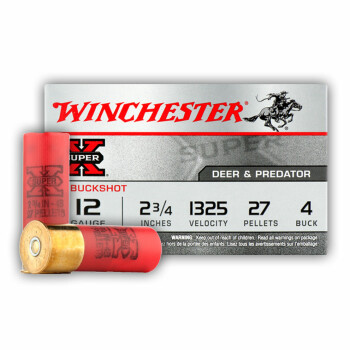 Cheap 12 ga #4 Buckshot For Sale - 2-3/4" #4 Buck Ammunition by Winchester - 5 Rounds