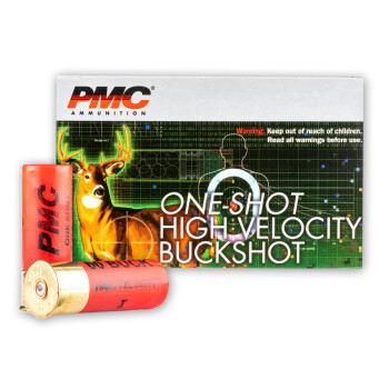 12 ga Ammo For Sale - 2-3/4" 00 Buck 9 Pellet Ammunition by PMC - 5 Rounds