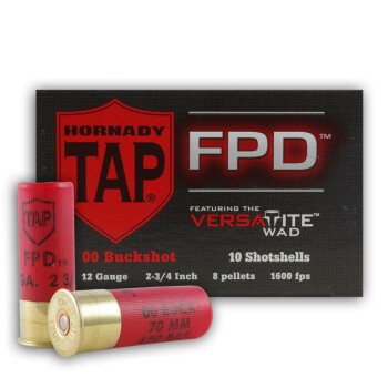 12 ga Ammo For Sale - 2-3/4" 00 Buck Critical Defense TAP FPD Ammunition by Hornady - 10 Rounds
