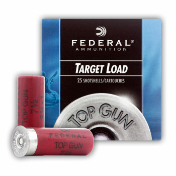 Cheap 12 Gauge Ammo - 2-3/4" Lead Shot Target shells - 1oz - 7-1/2 shot - Federal Top Gun - 25 Rounds