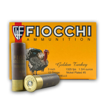 12 ga 3" Turkey Fiocchi Shells For Sale - 3" Heavy Magnum Nickel Plated Lead #5 Turkey Loads by Fiocchi