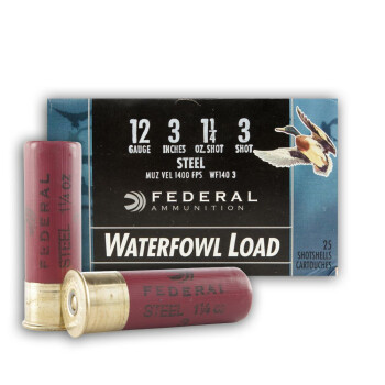 Bulk 12 ga - 3" 1-1/4 oz #3 Steel Waterfowl Load - Federal Speed Shok - 250 Rounds