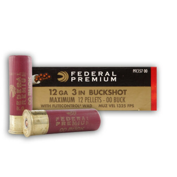 Premium 12 ga 3" Buckshot For Sale - 12 pellets - 00 Buck Ammunition by Federal Vital-Shok - 5 Rounds