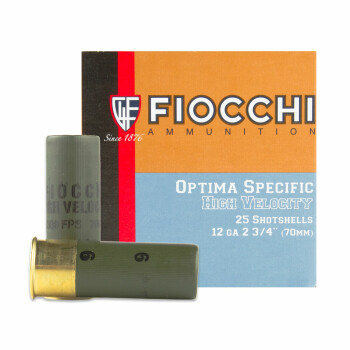 12 Gauge Ammo - Fiocchi Optima Specific High Velocity 2-3/4" #6 Shot - 25 Shells