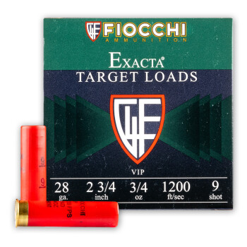 28 Ga Fiocchi #9 Target Ammo For Sale - Fiocchi Premium Exacta 28 Ga Shells - 25 Rounds