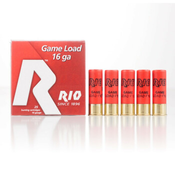 Cheap 16 Gauge Ammo - 2-3/4" Lead Shot Game shells - Rio Game Loads #7-1/2 - 25 Rounds