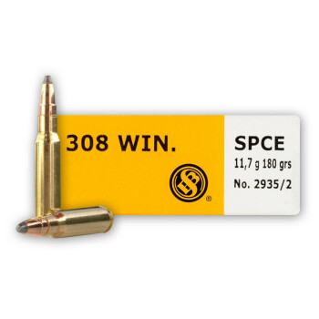 Cheap 308 Ammo For Sale - 180 gr SPCE - Sellier & Bellot Ammo Online - 20 Rounds