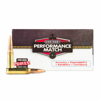 Match 308 Win Corbon 168 grain hollow point boat tail ammunition For Sale - 20 Rounds