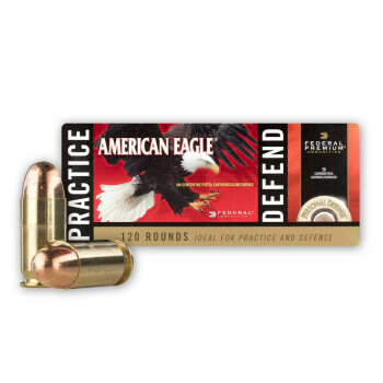 Premium 45 ACP Ammo For Sale - 230 gr Hydra Shok JHP & American Eagle FMJ Combo Pack - Federal Premium Ammunition In Stock - 120 Rounds