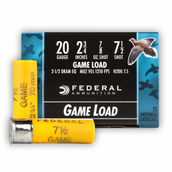 20 Gauge Ammo - Federal Game Shok 2-3/4" #7.5 - 25 Shells