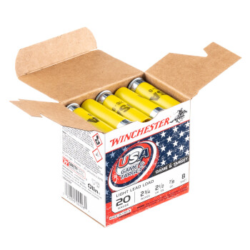 Cheap 20 Gauge Ammo For Sale - 2-3/4" 7/8oz. #8 Shot Ammunition in Stock by Winchester USA Game & Target - 25 Rounds