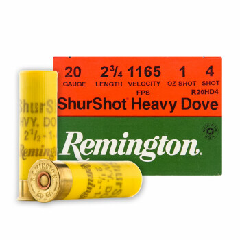Cheap 20 Gauge Ammo - Remington ShurShot - 1oz #4 Shot Ammunition In-Stock
