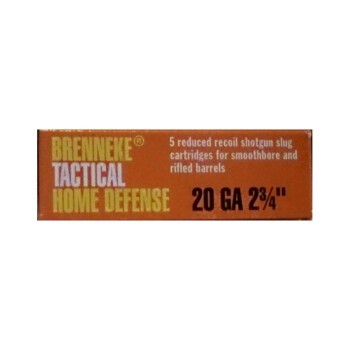 Premium 20  Gauge Ammo For Sale - 2-3/4" 3/4 oz. Slug Ammunition in Stock by Brenneke tactical Home Defense - 5 Rounds