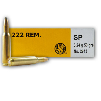 222 Rem Ammo For Sale - 50 gr SP Ammunition In Stock by Sellier & Bellot