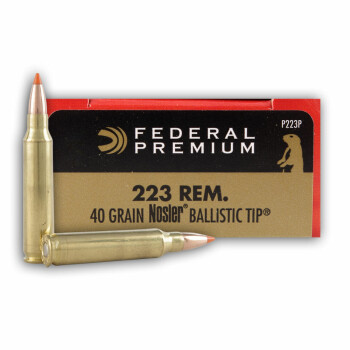 Cheap 223 Rem Premium Rifle Ammo For Sale - 40 gr Nosler Ballistic Tip - Federal Premium Ammo Online - 20 Rounds