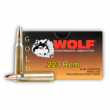 Cheap 223 Rem 55 gr Wolf Gold FMJ Ammo - 20 Rounds