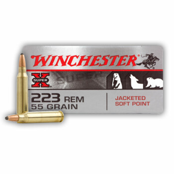 Cheap 223 Rem Winchester Ammo For Sale - 55 gr JSP Ammunition In Stock by Winchester Super-X - 20 Rounds