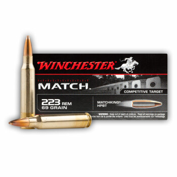 Premium Match Grade 223 Rem Ammo For Sale - 69 gr HPBT Ammunition In Stock by Winchester - 20 Rounds