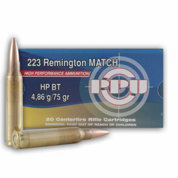 Premium 223 Rem Ammo For Sale - 75 Grain HPBT Ammunition in Stock by Prvi Partizan - 20 Rounds