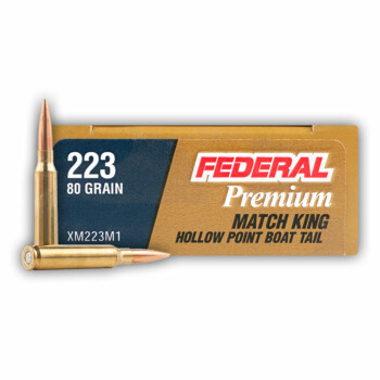223 Rem Sierra MatchKing Federal Premium 80 grain hollow point boat tail ammunition