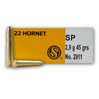 22 Hornet Ammo For Sale - 45 gr SP Ammunition In Stock by Sellier & Bellot
