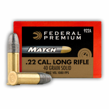 Premium 22 LR Match Ammo For Sale - 40 gr solid Match 922A Ammunition by Federal Premium In Stock - 50 Rounds