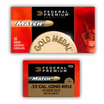 Premium 22 LR Match Ammo For Sale - 40 gr solid Match 922A Ammunition by Federal Premium In Stock - 50 Rounds