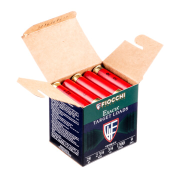 Cheap 28 Gauge Ammo For Sale - 2 3/4" 3/4 oz. #9 Shot Ammunition in Stock by Fiocchi VIP Target - 25 Rounds