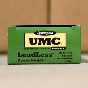 9mm Ammo For Sale - 147 gr FNEB- leadless - Remington UMC Ammunition In Stock - 50 Rounds