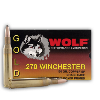 270 Ammo For Sale - 150 gr SP - Wolf Gold Ammo Online - 20 Rounds