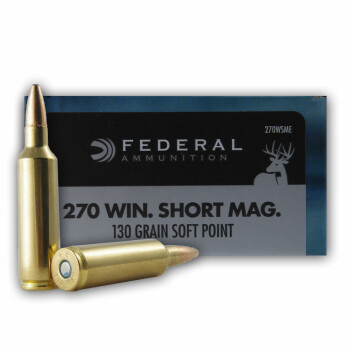 270 Win Short Magnum Ammo For Sale - 130 gr SP - Federal Power Shok Ammo Online