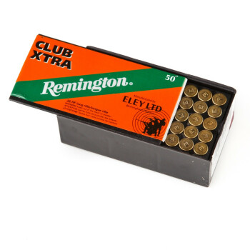 Target 22 LR Ammo For Sale - 40 gr Lead Round Nose Ammunition - Remington Eley Club Extra - 50 Rounds