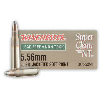 Premium 5.56x45 Ammo For Sale - 55 Grain JSP Ammunition in Stock by Winchester Super Clean - 20 Rounds