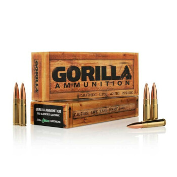 Premium 300 AAC Blackout Ammo For Sale - 220 gr Boat Tail Hollow Point Subsonic - Sierra Match King - Gorilla Ammunition - 20 Rounds