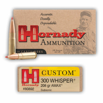 Bulk 300 Whisper Ammo For Sale - 208 Grain A-Max BT - Hornady Ammo Online - 200 Rounds