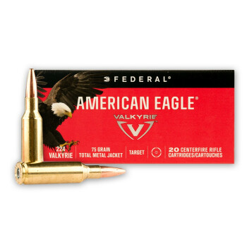 Cheap .224 Valkyrie Ammo For Sale - 75 Grain TMJ Ammunition in Stock by Federal American Eagle - 20 Rounds