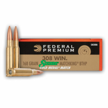 Bulk 308 Win Sierra MatchKing Federal Premium 168 grain hollow point boat tail ammunition - 500 Rounds