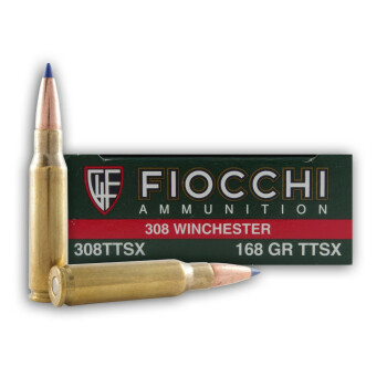 308 Winchester - 168 gr Barnes Tipped Triple-Shock X Boat Tail - Fiocchi - 20 Rounds