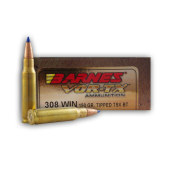308 Winchester  - 150 gr Lead Free TTSX Hollow Point Barnes VOR-TX Ammunition - Barnes - 20 Rounds